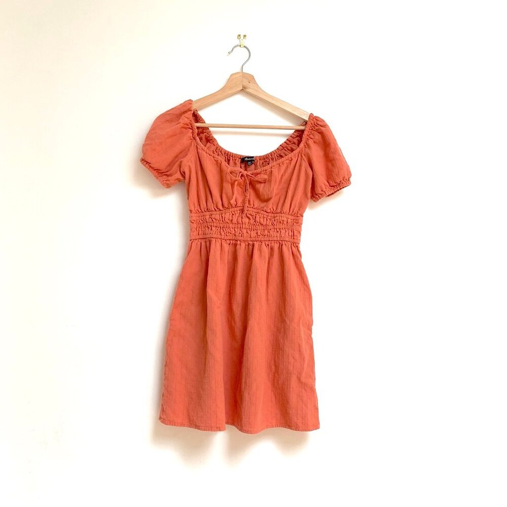 Madewell Dobby Sophia Tie-Front Mini Dress